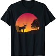 thumbnail image 1 of Cool Deer Looking at Sunset Forrest Hiking Men Women Kids T-Shirt, 1 of 1