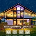 thumbnail image 5 of 6 Pack String Light Poles for Outside, Metal Christmas Lights Hanger Pole Outdoor with Fork, Lighting Hanging Pole for Patio Garden Backyard Yard Camping Party, 5 of 6