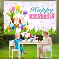 thumbnail image 4 of Uuiauoio Spring Easter Photography Backdrop Garden Bunny Colorful Eggs Flower Stand Background Rabbit Flag Baby Portrait Photo Tapestry Booth Props, 4 of 6