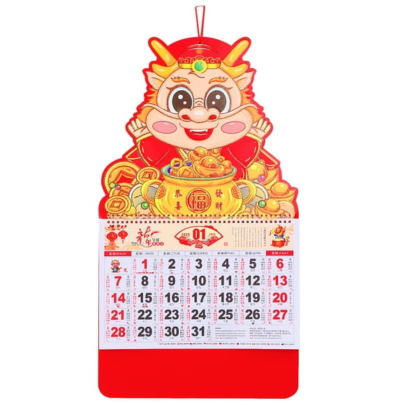 Calendrier Suspendu Calendrier Mensuel Mural Calendrier Style Chinois Décoration Maison 2024