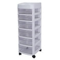 thumbnail image 5 of FETCOI Drawer Storage Cart Rolling Storage Cart Storage Drawer Cart Organizer Cart with 6 Plastic Drawers on Wheels Craft Storage Tower Drawers, 5 of 12