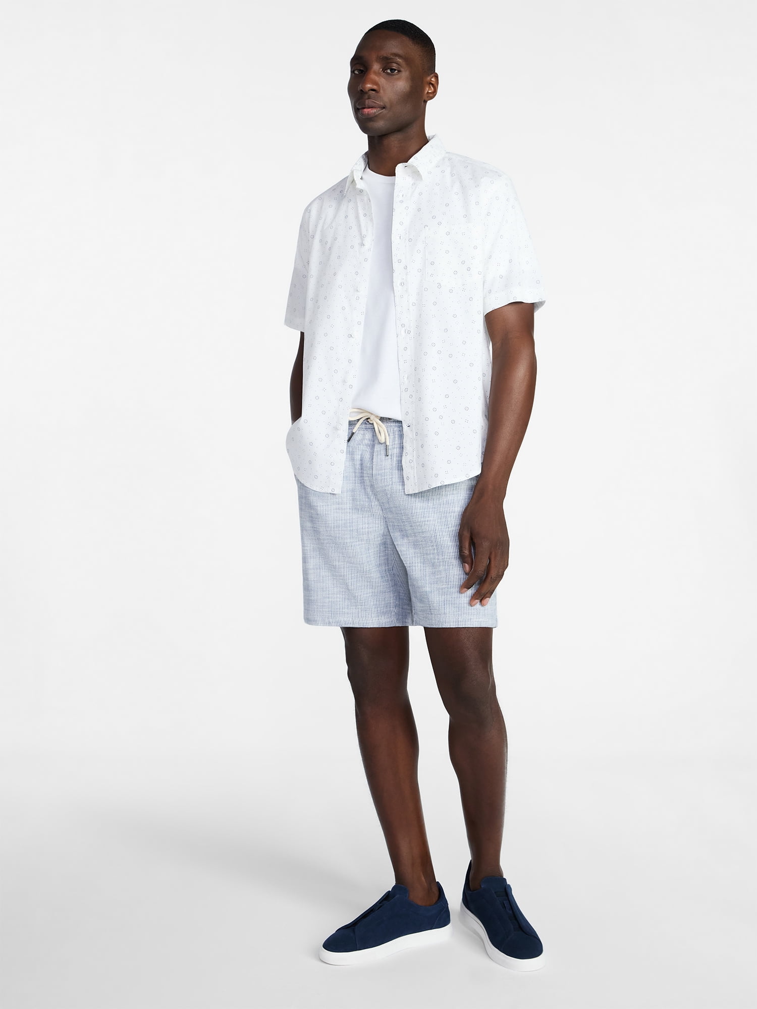 George Men's Yarn-Dye Pull On Shorts, 8" Inseam, XS-3XL