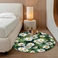 thumbnail image 3 of Spring Daisy Round Rug 3.3ft Washable Circle Entryway Rugs Non Slip Country Flowers Green Leaves Rustic Botanical Area Rug Indoor Floor Carpet for Bedroom Kitchen Living Room Home Office Dining Room, 3 of 8