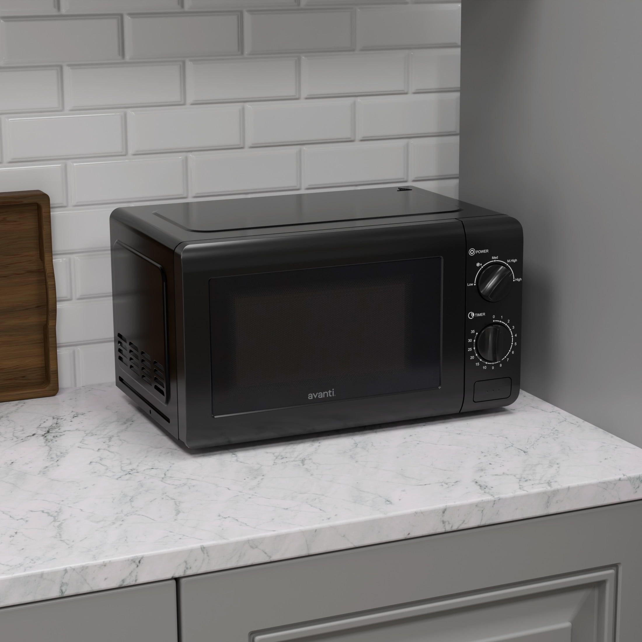 Avanti Microwave Oven with Mechanical Dials, 0.7 cu. ft., in Black (MM07V1B)