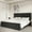 Black PU, variant on Upholstered Platform Bed Frame with 4 Storage Drawers - Adjustable Button Tufted Headboard - Sturdy Wooden Slats, No Box Season Needed - Modern Bedroom Furniture
