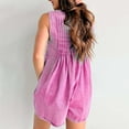 thumbnail image 6 of Women's Denim Romper Sleeveless Tie Front Casual Summer Jumpsuit with Pocket Stylish Comfortable Overall Shorts, 6 of 8