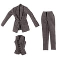 thumbnail image 1 of 3 piezas 1:6 Figura femenina Ropa para muñeca con chaleco Traje completo hecho a mano Chaqueta Pantalones Gris, 1 of 9