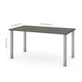 thumbnail image 2 of Bestar Universel 59W Table Desk with Square Metal Legs in bark grey, 2 of 2