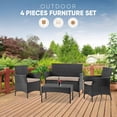 thumbnail image 4 of FDW Patio Furniture Set 4 Pieces Outdoor Rattan Chair Wicker Sofa Garden Pool/Backyard, 4 of 9