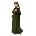 thumbnail image 4 of RXMEKW Ensemble de Robe Musulmane avec Châle pour Filles Manches Longues Col Rond Robe à Volants Tenue 2 Pcs Rose, 4 of 8
