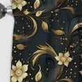 thumbnail image 2 of Designart "Mysterious Elegance In Black And Gold I" Marble Blackout Curtain Single Panel, 2 of 4