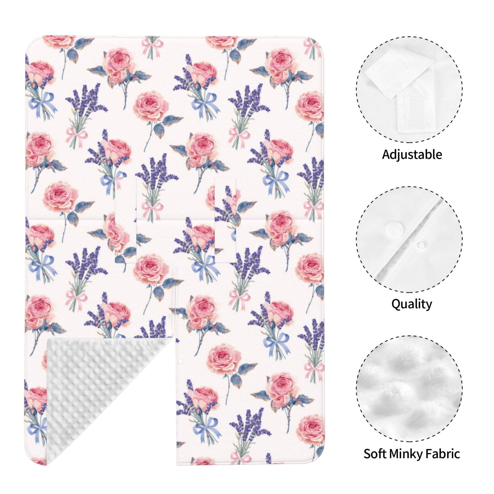 Naloa Lavender Flowers Baby Car Seat Cover, Breathable Baby Carrier Cover, Multiuse Baby Carrier Cover & Nursing Breastfeeding Cover