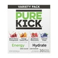 thumbnail image 2 of Pure Kick Energy and Hydrate Variety Pack, Zero Sugar and Low Sodium, Black Cherry Pomegranate, Orange Passion Fruit, Strawberry Watermelon, Concord Grape, 30 CT, 2 of 8