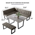 thumbnail image 3 of 3 Piece Dining Table Set with Bench, 42.9 Inch Modern Kitchen Table with Right Seat Corner Bench and 43.3 Inch Bench for Family Dining Room Furniture, 3 of 5