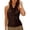 Brown, variant on Womens Halter Neck Tops Sleeveless Satin Smooth Silky T Shirts Slim Fit Casual Tanks Summer Blouses Beige S