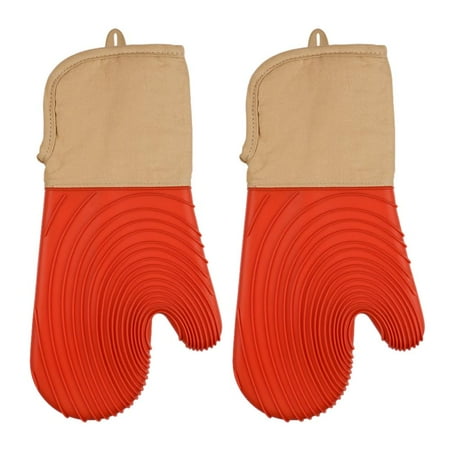 

Fovolat Silicone Heatproof Gloves|High Temperature Kitchen Anti-Scalding Gloves|Non-Slip and Waterproof Microwave Oven Gloves