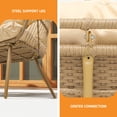 thumbnail image 5 of Uforic Beige Dual Egg Seat with Base, 2-Person Wicker Egg Chair for Indoor/Outdoor Patio Use with Cushions, Supports up to 510lbs, Perfect for Patio, Bedroom, Garden, and Balcony, 5 of 9