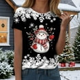 thumbnail image 4 of larppty Christmas Shirts Women Snowflake Snowman Christmas Tshirt Funny Merry Xmas Graphic Tee Tops (Black, XL), 4 of 9
