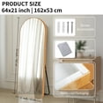 thumbnail image 5 of Arched Full Length Wall Mirror 64"x21" Full Body Mirror with Cleaning Cloth for Bedroom Door Decorative Makeup Aluminum Alloy Frame Floor Mirror Wall Mount Gold, 5 of 7