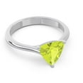 thumbnail image 3 of Diamond-Capitals 2.00 Carat Trillion Cut Simulated Peridot Gemstone Womens Beautiful Bridal Ring 18K White Gold Size 10, 3 of 7