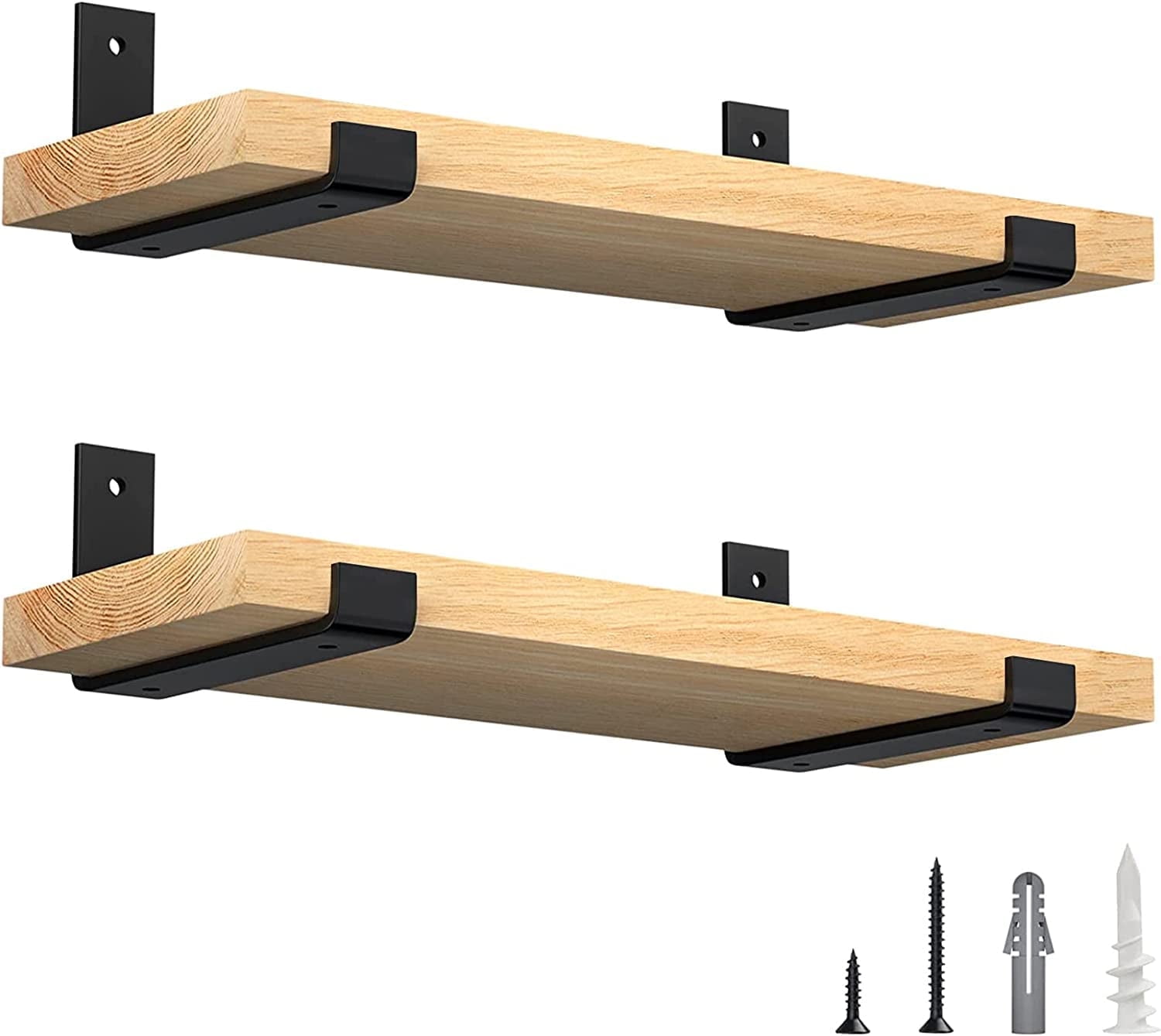 LuckIn 8" Black Shelf Brackets (4-Pack) photo 1