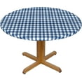 thumbnail image 1 of Round Fitted Tablecloth 54 Inch, Blue Jeans Gingham Elastic Fitted Round Table Cover Fitted Table Cover Protectors Water Resistant Tablecloths Outdoor Tablecloth for Restaurant, Picnic, Indoor, 1 of 1
