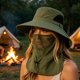 thumbnail image 4 of Men's Full Protection Sun Hat With Removable Face Neck Flap Wide Boonie Hat Breathable Mesh Cap For Hiking Fishing Camping Gardeni, 4 of 6
