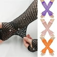 thumbnail image 2 of Fishnet Gloves for Women and Girls in Theme Party Comfortable to Wear Elastic Nightclub Fishnet Gloves Hollow, 2 of 21