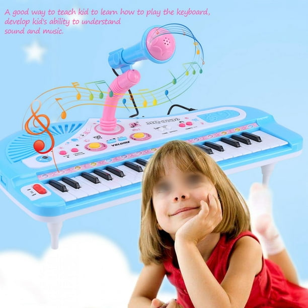 Qiilu Piano clavier électronique enfant avec microphone 37 touches  instrument éducatif jouet cadeau bébé, clavier électronique enfant, jouet  piano enfant 