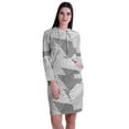 thumbnail image 3 of Moomaya Full Sleeves Hoodie Printed Sweatshirt Jersey T,Shirt Dress w/ Pockets, 3 of 7