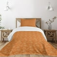 thumbnail image 3 of Ambesonne Burnt Orange Quilted Bedspread Set 2 Pcs, Dandelion Poppy, Twin Size, Burnt Orange and White, 3 of 6