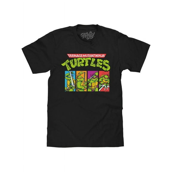 Tee Luv Men's Teenage Mutant Ninja Turtles Pixel Art Shirt (L)
