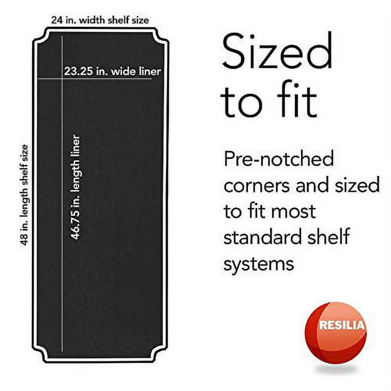 Resilia Shelf Liner Set for Wire Shelving Units – 4 Pack, 18 Inches x 48 Inches, Clear Vinyl, Heavy Duty, Made in The USA