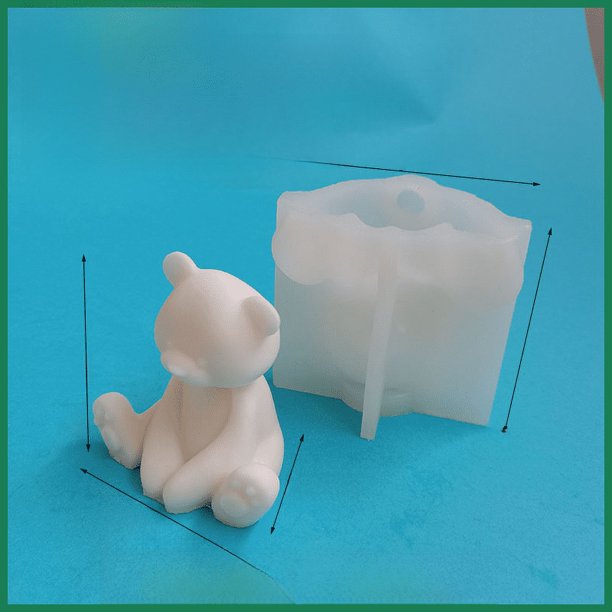 Versión coreana del molde de oso, molde de silicona para velas de oso regordete, adornos de yeso para aromaterapia DIY, oso sentado