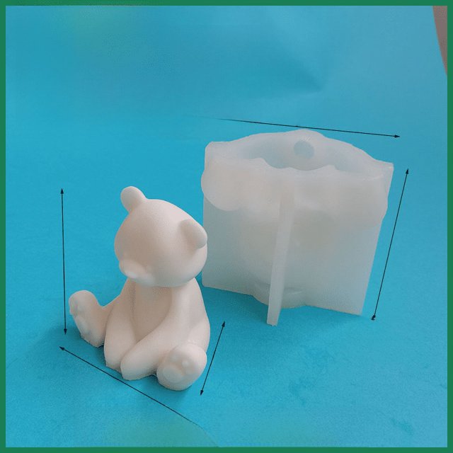 Versión coreana del molde de oso, molde de silicona para velas de oso regordete, adornos de yeso para aromaterapia DIY, oso sentado