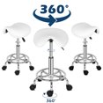Bar Stools Saddle Chair Height Adjustable Wheeled Swivel Armchair Seat