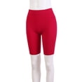 thumbnail image 5 of A2Y Women's Mid Length Fitness Workout Seamless Ribbed Biker Shorts Ruby LXL, 5 of 5