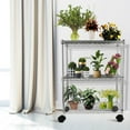 thumbnail image 6 of YSSOA Heavy Duty 3-Shelf Shelving with Wheels, Adjustable Storage Units, 24" W x 14" D x 30" H, Chrome，2 Pack, 6 of 7