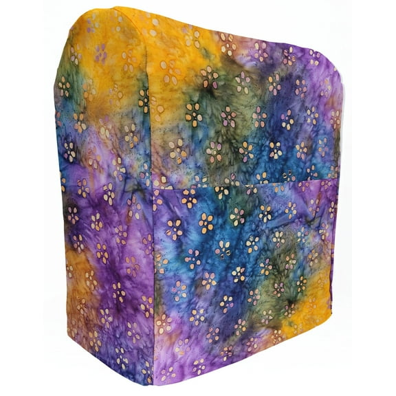 Batik Tie Dye Cover Compatible with Kitchenaid Stand Mixer by Penny's Needful Things (Orange Purple Blue Floral, All Lift Bowl Models)