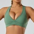 thumbnail image 6 of SwiftWear Sports Bra for Women Push Up Sports Bras Stretch Strappy Seamlesss Workout Top Padded Deep V-Neck Triangle Bralettes with Support Gym Bras Green ,S-XL, 6 of 9