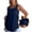 40#Blue, variant on Halter Neck Spaghetti Strap Camisole Top Women Built In Bra Pleated Loose Flowy Casual Sleeveless Tank Tops Complexion M