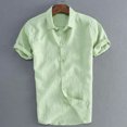 thumbnail image 2 of Gupgi Male Monochrome Short Sleeve Button Down Shirt,Single Breasted Tops, 2 of 2