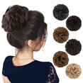 thumbnail image 1 of Chignon Humain 100 % Chignon Désordonné Pièce de Cheveux Chignon Extension Chouchou Queue de Cheval pour Femmes Chignon Beigne (Brun Foncé), 1 of 7