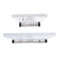 thumbnail image 1 of KAKOWELY Règles Roulantes pour Artistes 2 Pcs Règle Parallèle en Plastique Rouleau de Mesure pour Étudiants et Bureau pour Ingénieurs Architectes et Artistes Portable pour Dessiner Cercles Arcs et Lignes Parallèles, 1 of 5