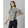 thumbnail image 3 of Moomaya Womens Printed Cotton Blouse, Boho Top, Short Sleeves Summer Top, 3 of 7