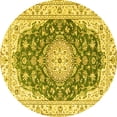 thumbnail image 1 of Ahgly Company Indoor Round Persian Yellow Traditional Area Rugs, 6' Round, 1 of 4
