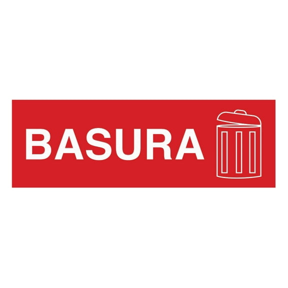 Signs ByLITA Basic Basura Sign (Red) - Large