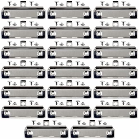 20 Pack Clipboard Clips with Rivets Mountable Clipboard Clamps Metal Clipboards Hardware with Rubber Grip and Hanging Hole for Office, School, Home (3.94x1.18 inch)