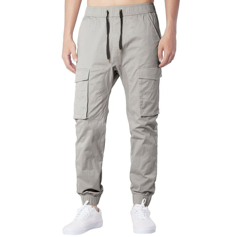 RYRJJ Mens Fashion Joggers Pants Cargo Hiking Pants Drawstring