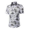 thumbnail image 4 of Awdenio Mens Floral Hawaiian Outfits 2 Piece Button Down Short Sleeve Shirt and Shorts Sets, 4 of 9